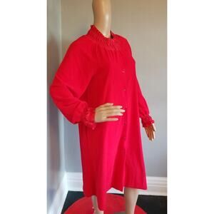 70s Vintage Vanity Fair Bright Red Robe - S